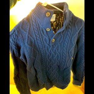 NWT BOYS GAP KIDS NAVY CABLENECK FISHERMAN’S SWEATER SZ XL